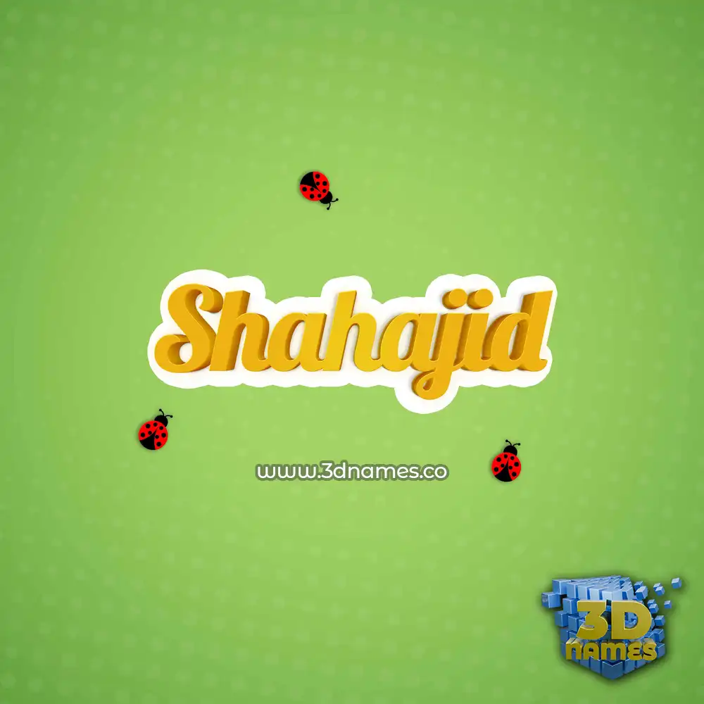 shahajid in Ladybugs style - 3D name wallpaper