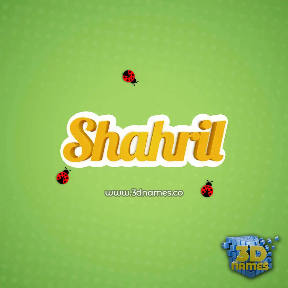 shahril in Ladybugs style - 3D name wallpaper