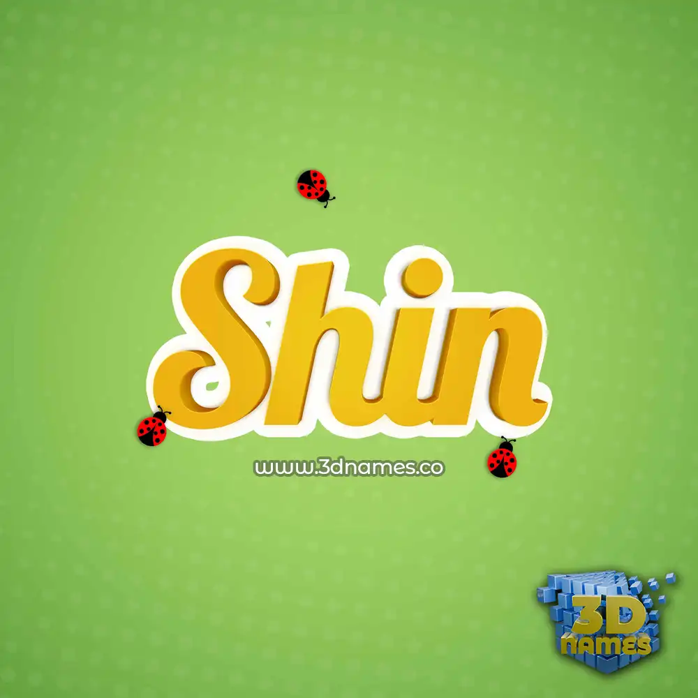 shin in Ladybugs style - 3D name wallpaper