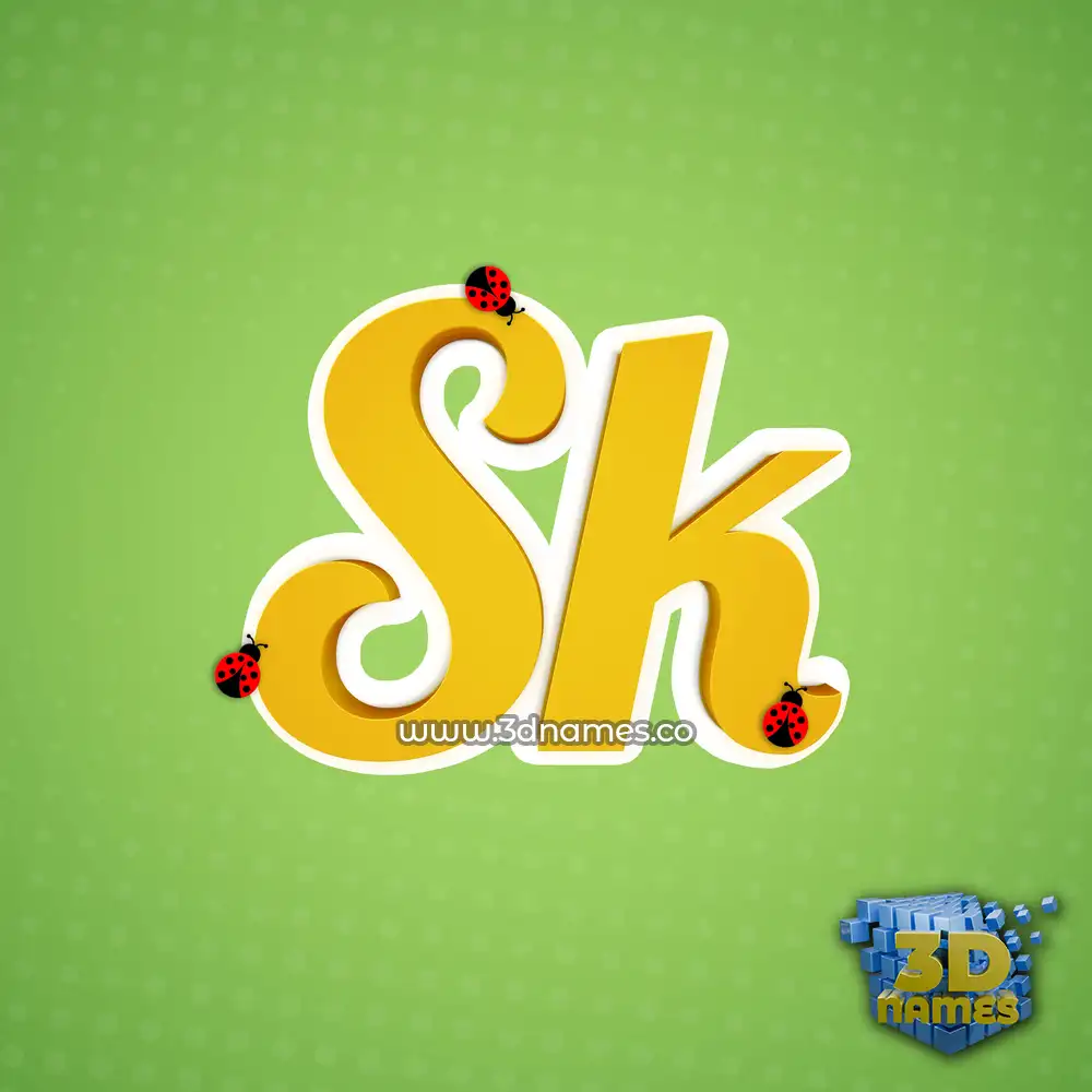 sk in Ladybugs style - 3D name wallpaper