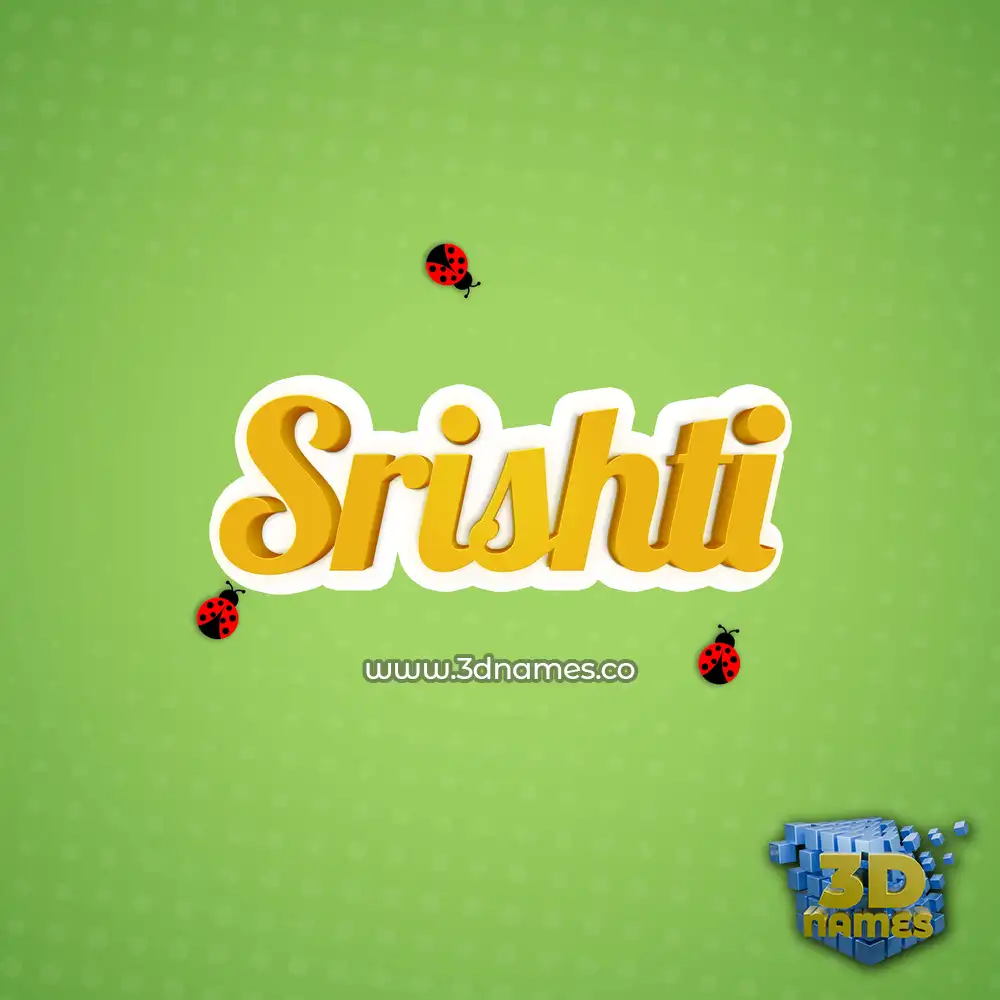 srishti in Ladybugs style - 3D name wallpaper
