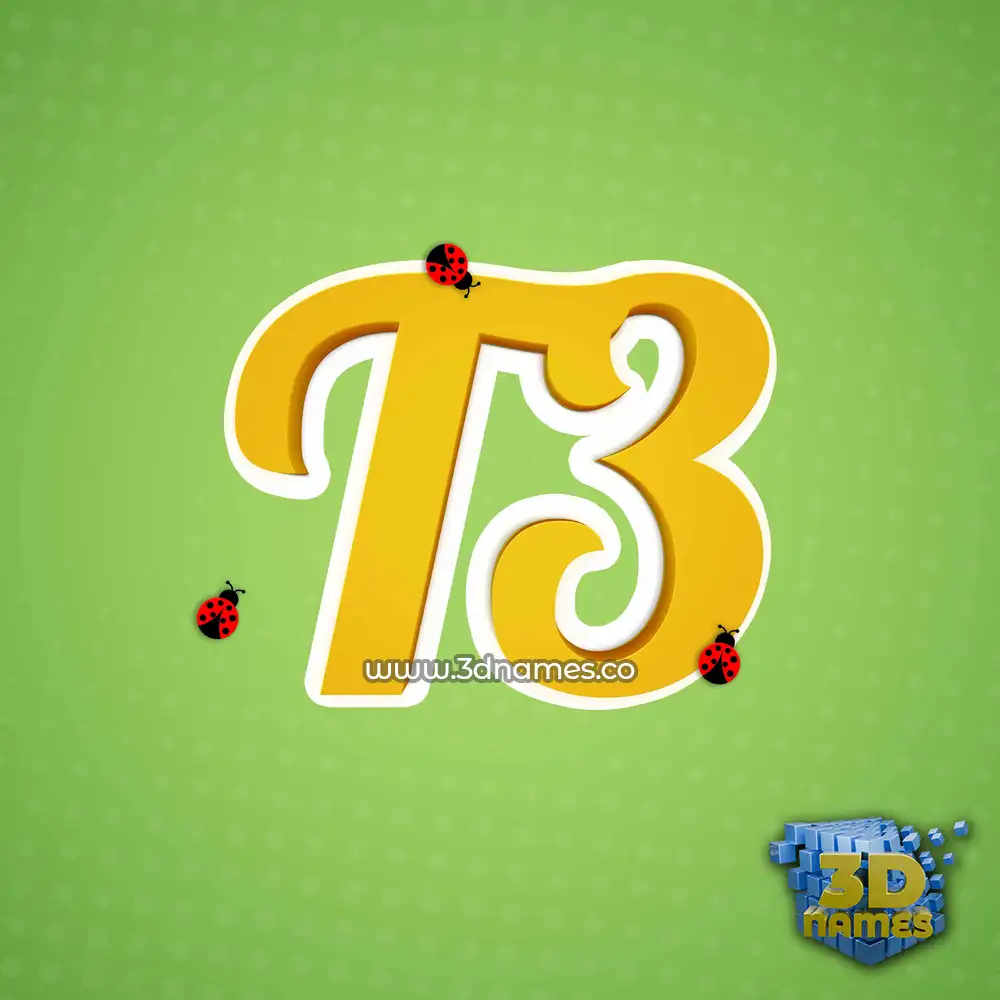 t3 in Ladybugs style - 3D name wallpaper