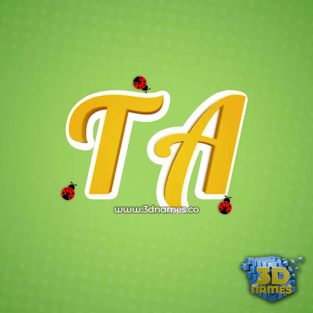 t a in Ladybugs style - 3D name wallpaper
