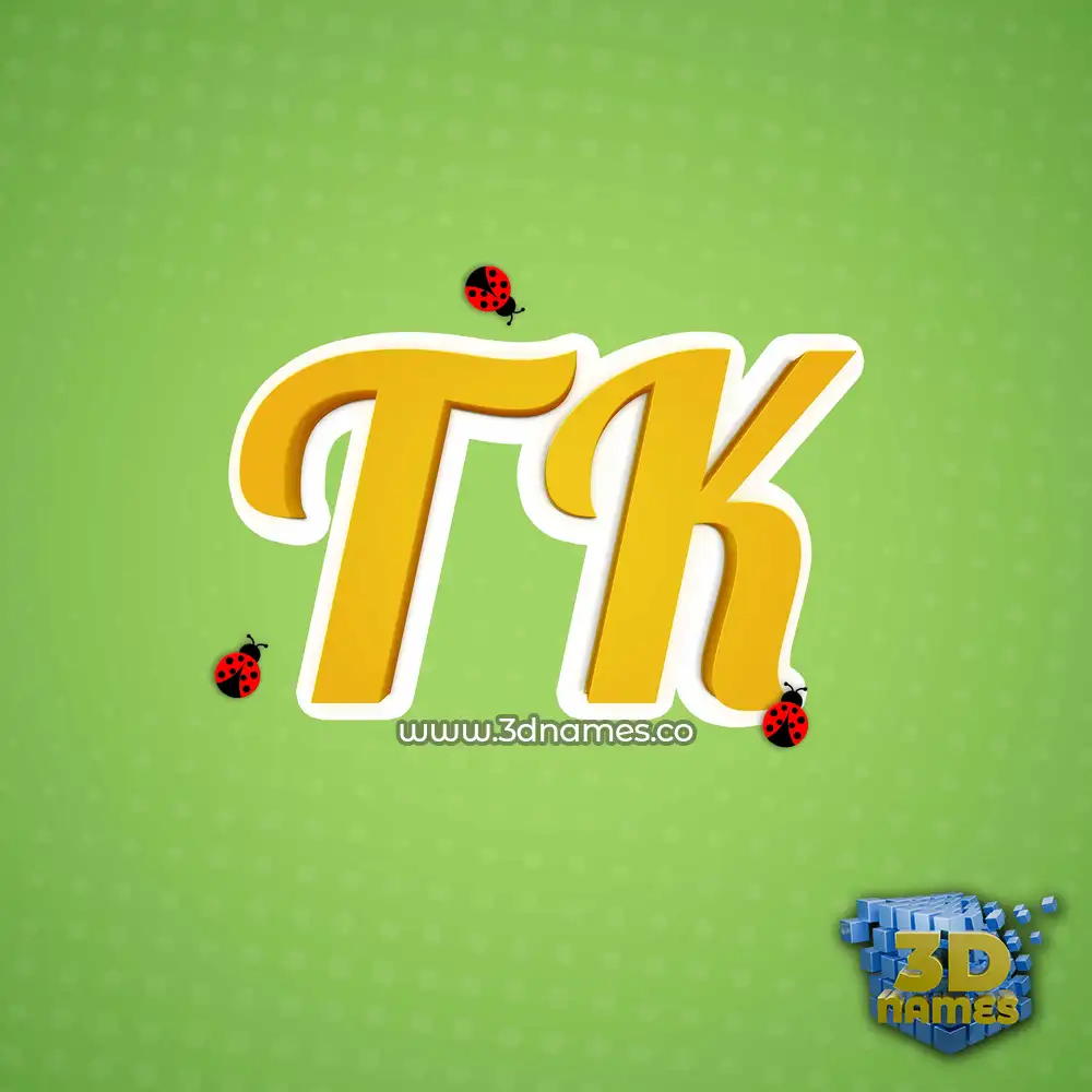 t k in Ladybugs style - 3D name wallpaper