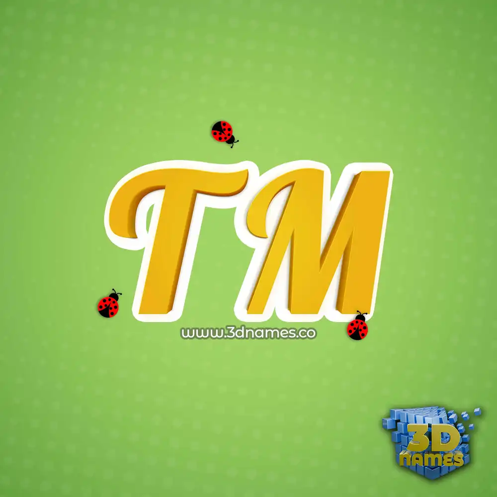 t m in Ladybugs style - 3D name wallpaper