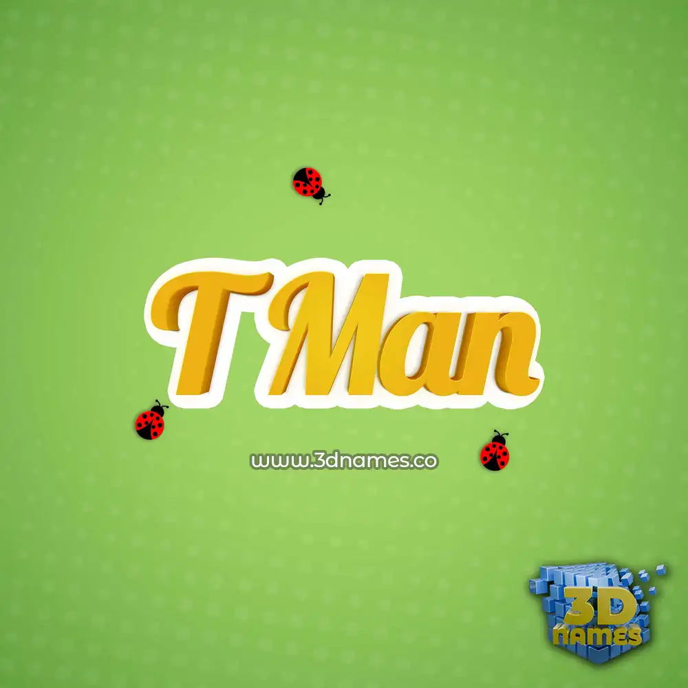 t man in Ladybugs style - 3D name wallpaper