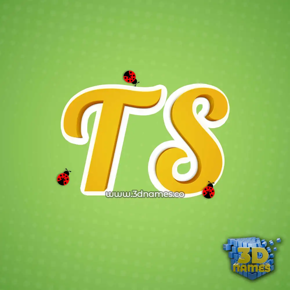 t s in Ladybugs style - 3D name wallpaper