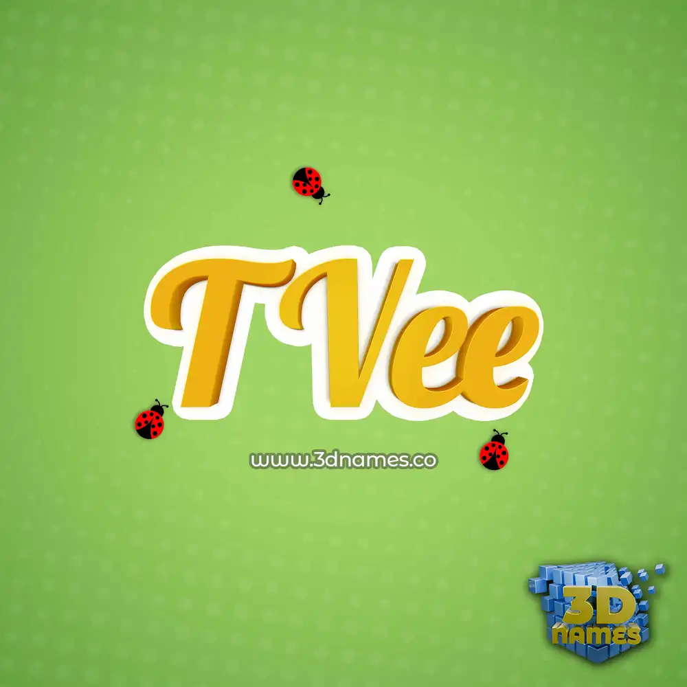 t vee in Ladybugs style - 3D name wallpaper