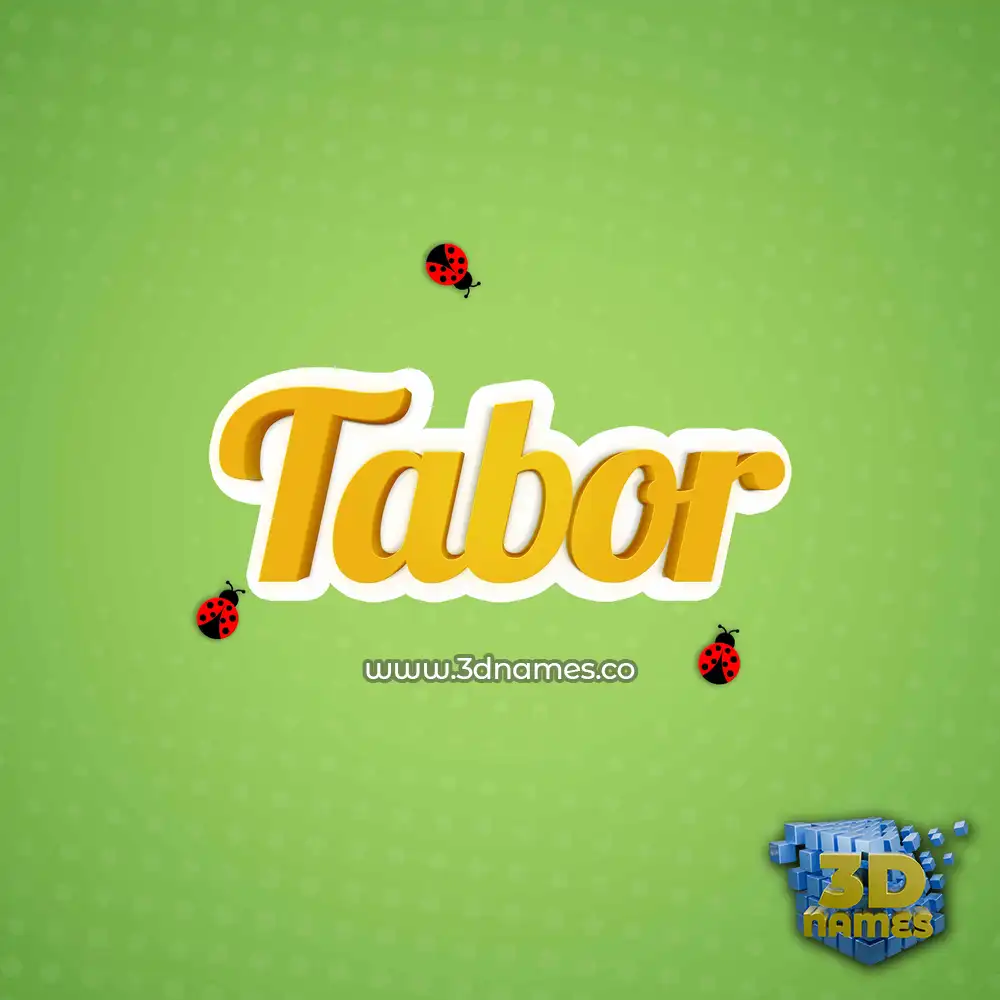 tabor in Ladybugs style - 3D name wallpaper