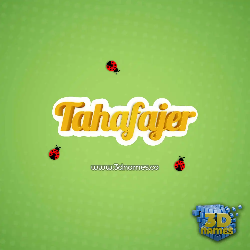 tahafajer in Ladybugs style - 3D name wallpaper
