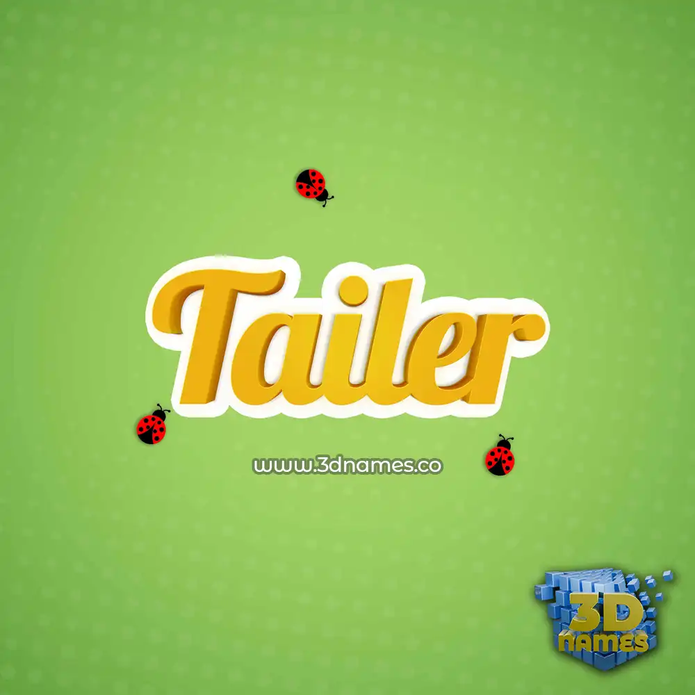 tailer in Ladybugs style - 3D name wallpaper