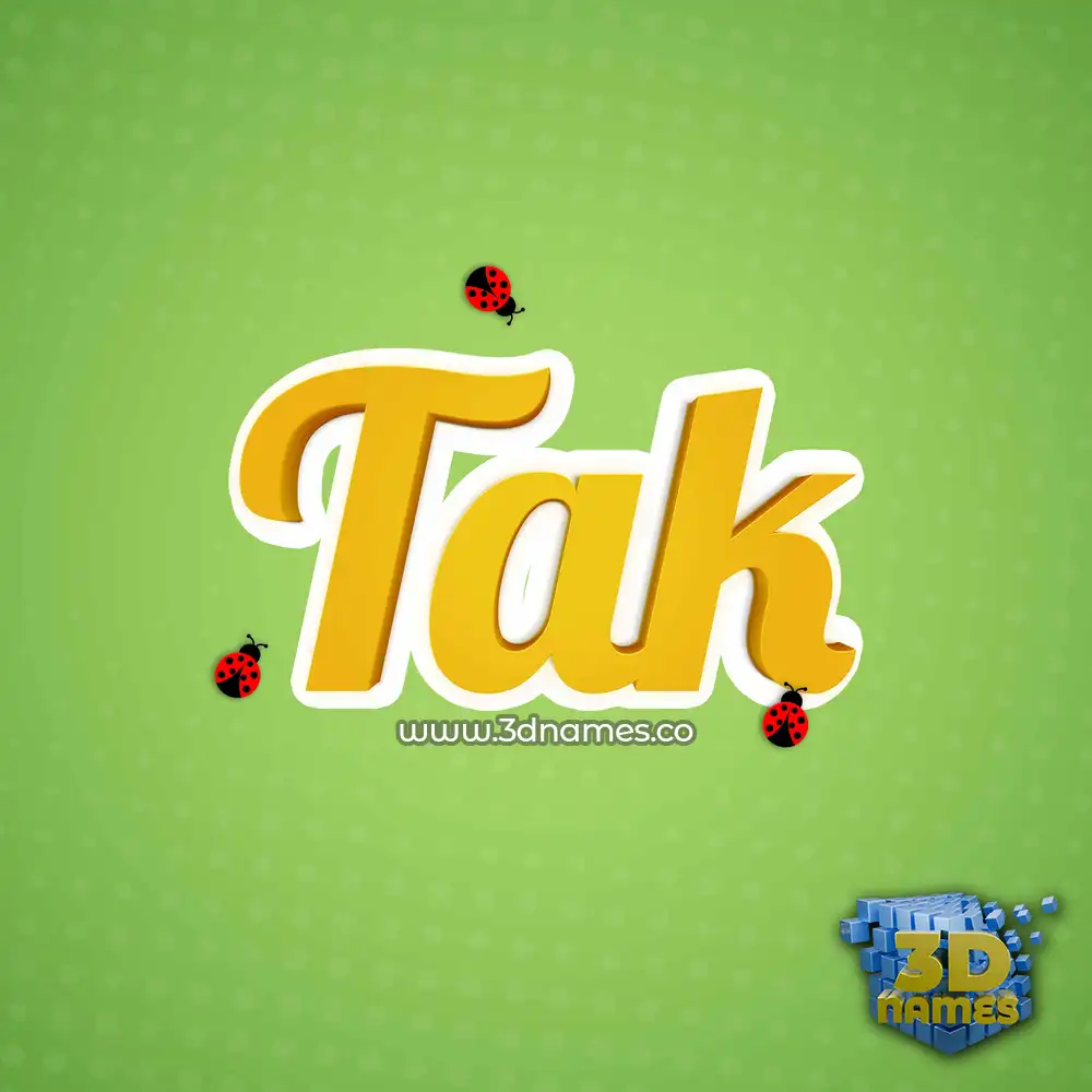 tak in Ladybugs style - 3D name wallpaper