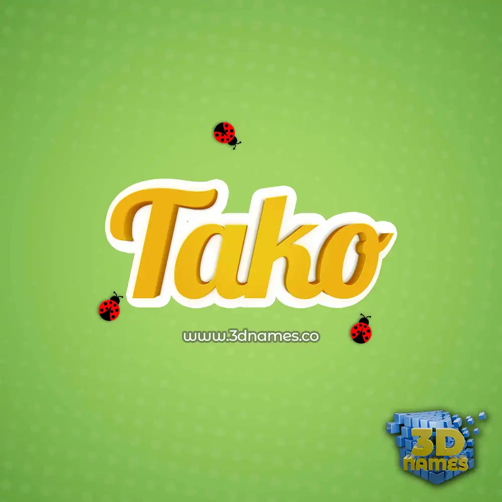 tako in Ladybugs style - 3D name wallpaper