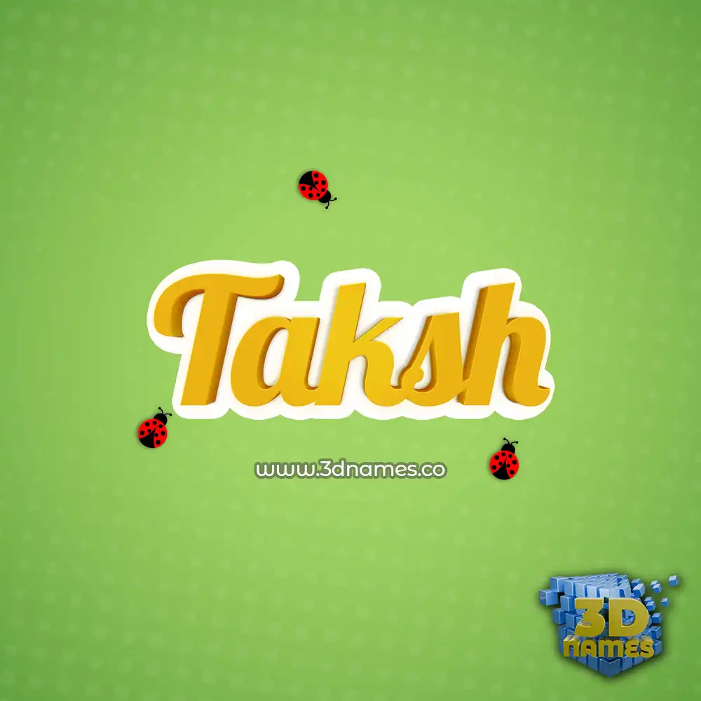 taksh in Ladybugs style - 3D name wallpaper