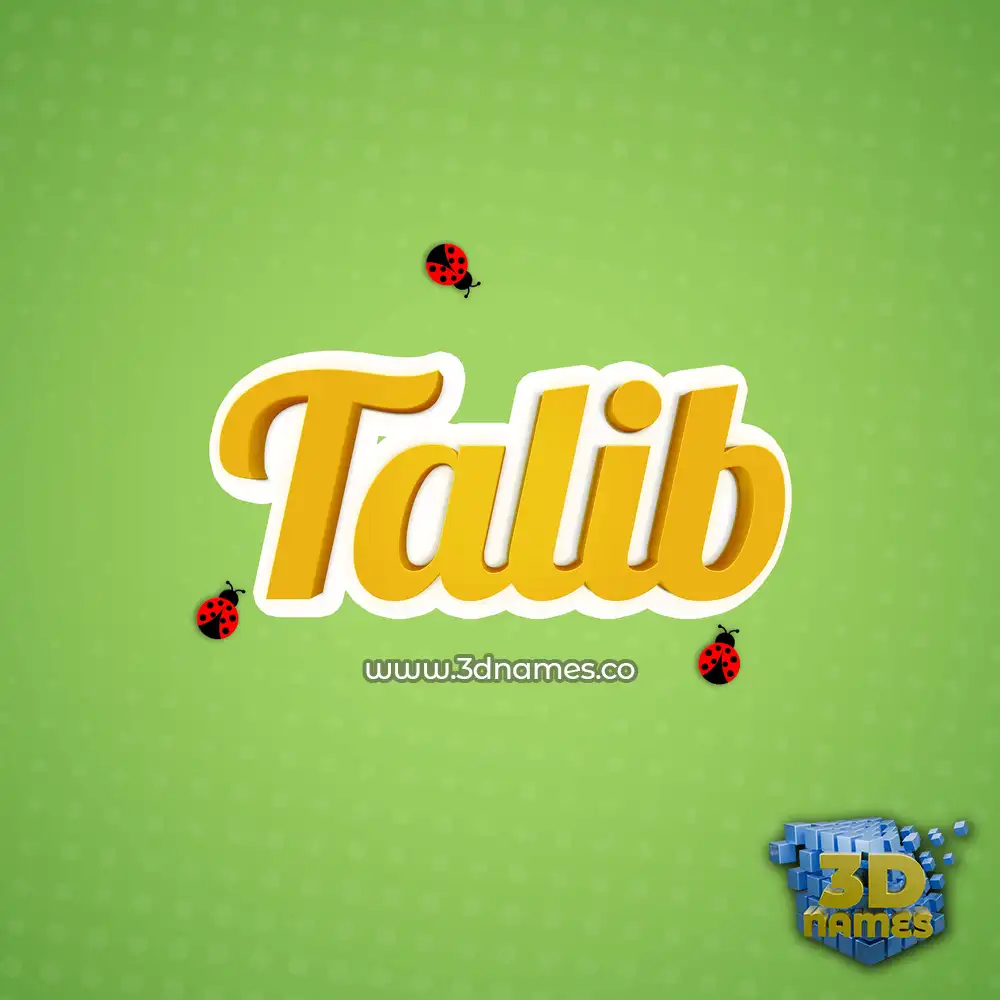 talib in Ladybugs style - 3D name wallpaper