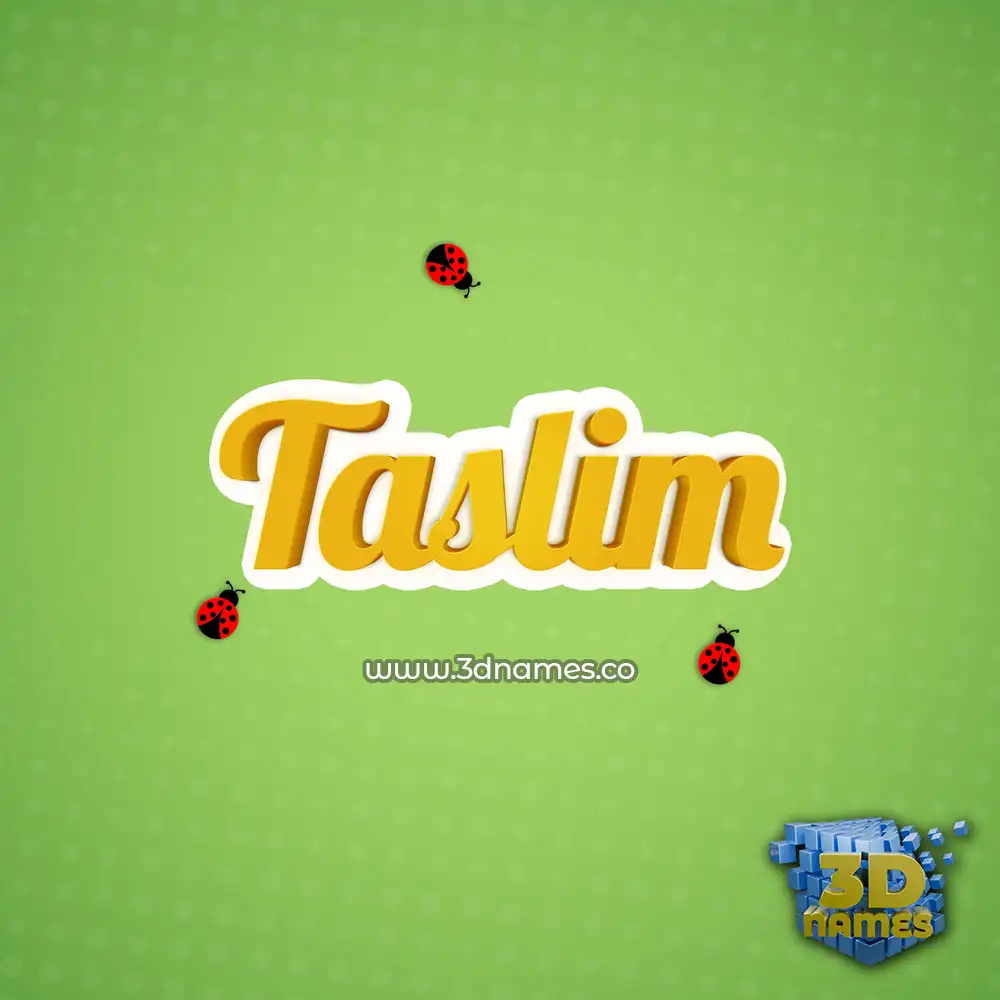 taslim in Ladybugs style - 3D name wallpaper