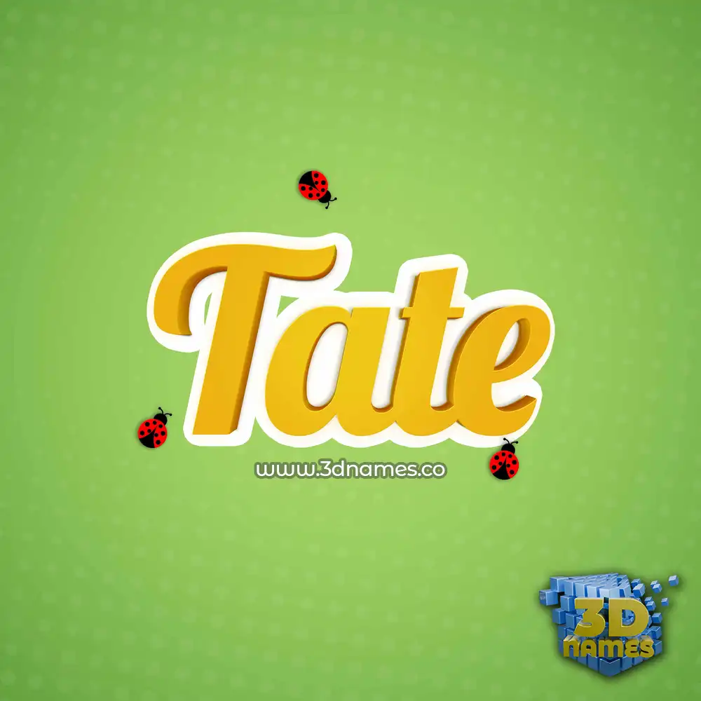 tate in Ladybugs style - 3D name wallpaper