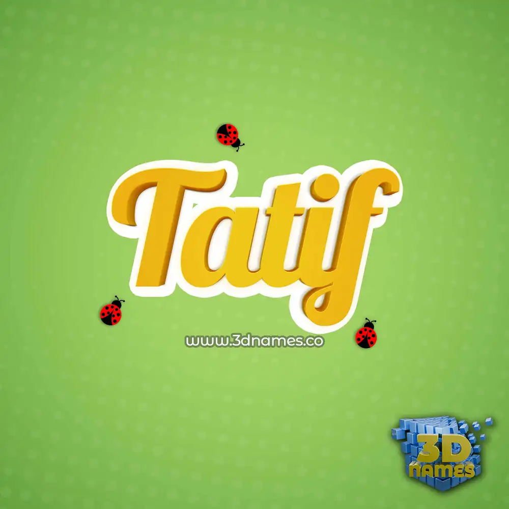 tatif in Ladybugs style - 3D name wallpaper