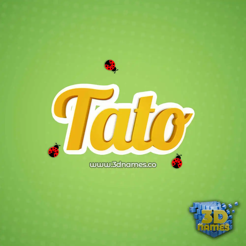 tato in Ladybugs style - 3D name wallpaper