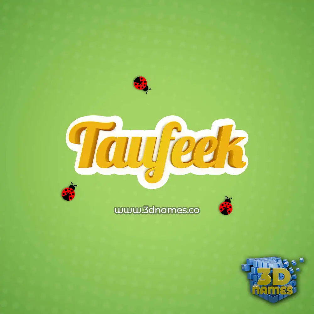 taufeek in Ladybugs style - 3D name wallpaper