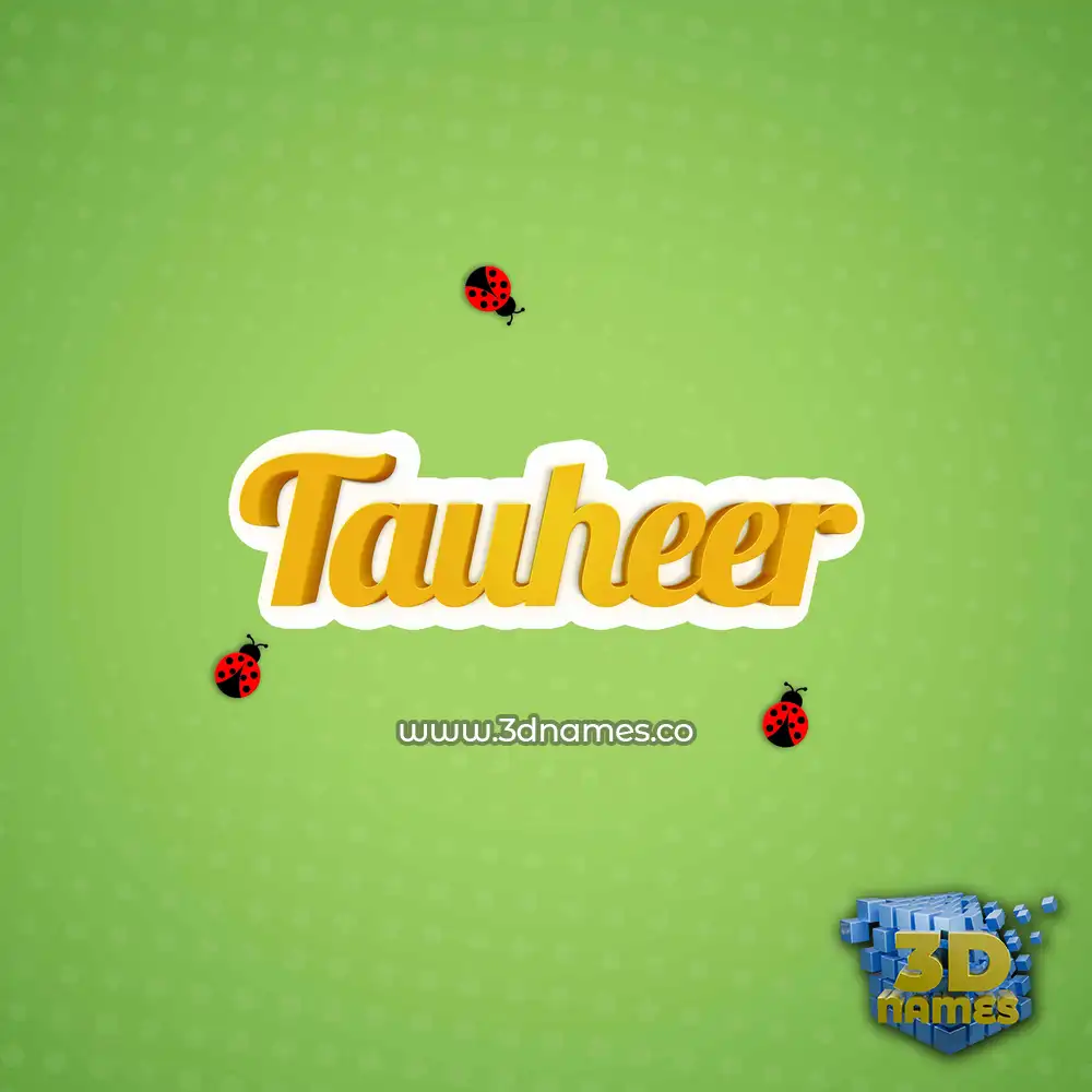 tauheer in Ladybugs style - 3D name wallpaper