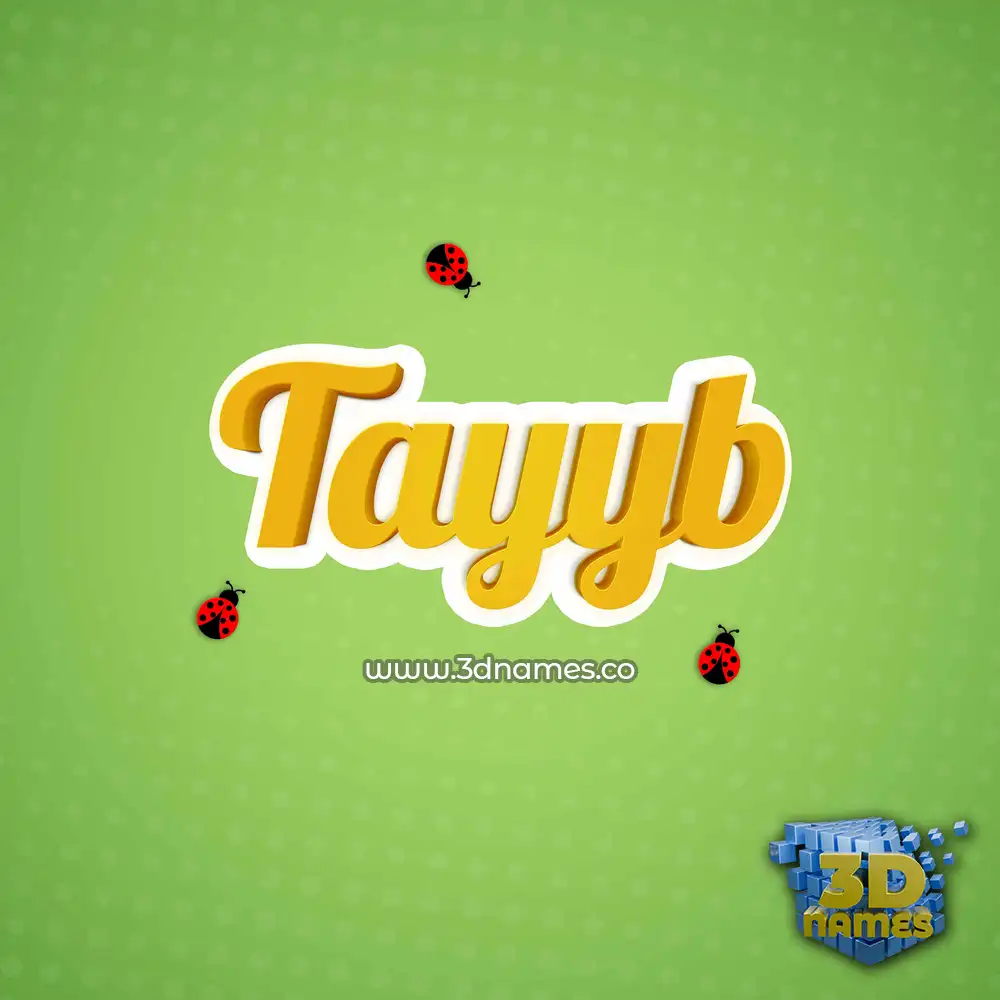 tayyb in Ladybugs style - 3D name wallpaper