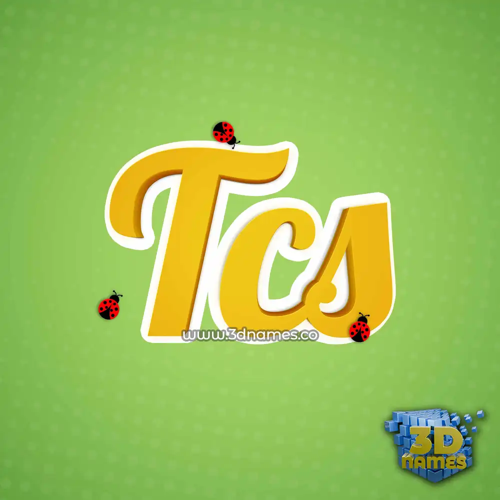 tcs in Ladybugs style - 3D name wallpaper