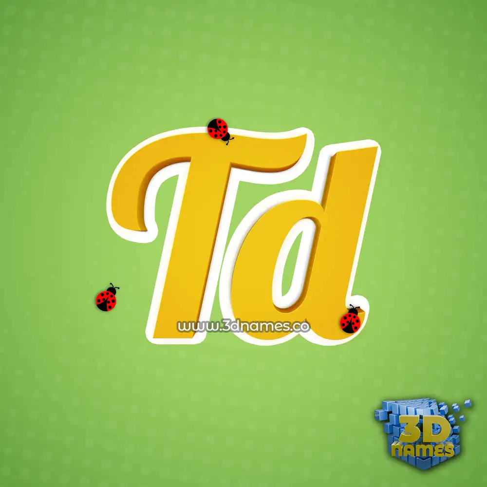 td in Ladybugs style - 3D name wallpaper