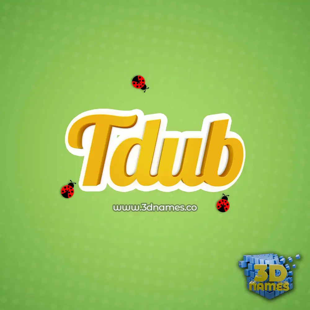tdub in Ladybugs style - 3D name wallpaper