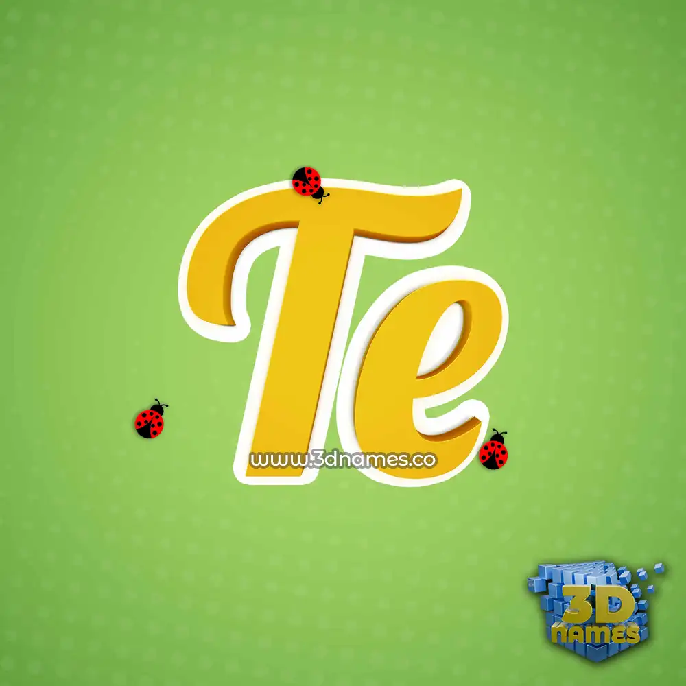 te in Ladybugs style - 3D name wallpaper