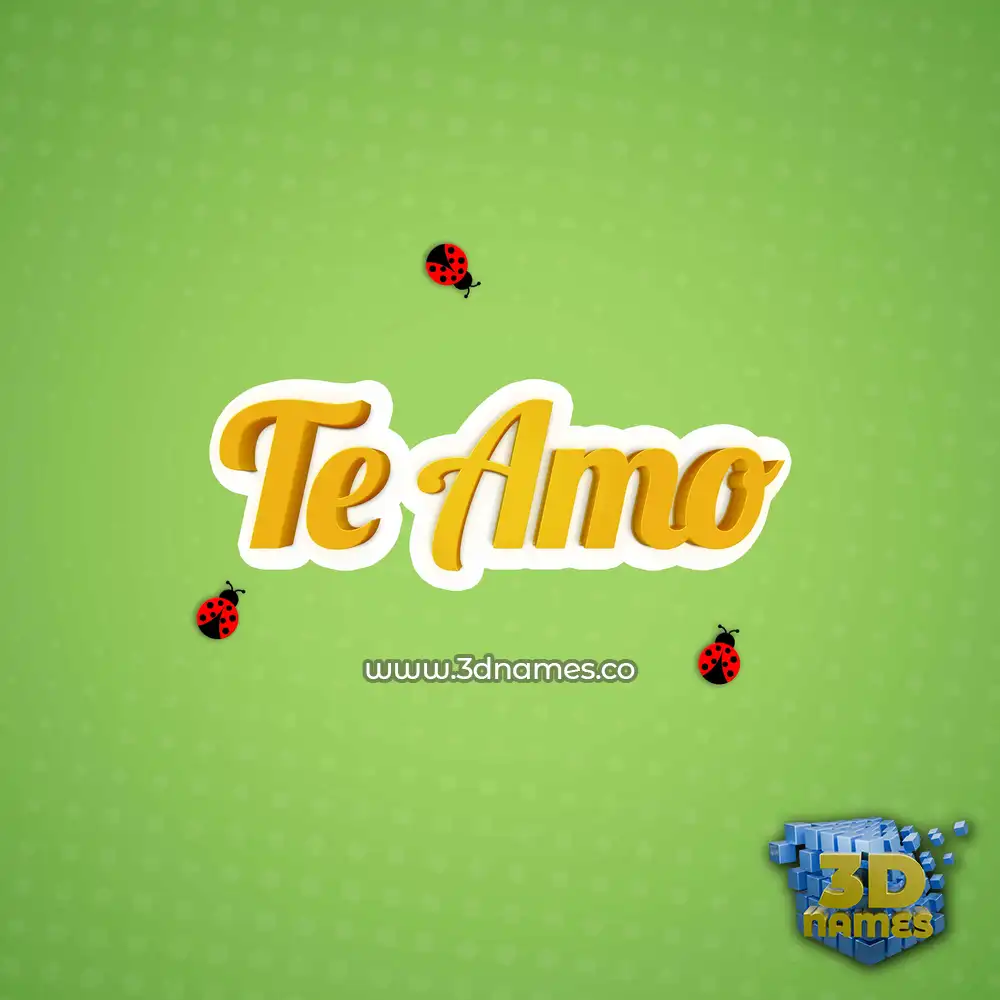 te amo in Ladybugs style - 3D name wallpaper