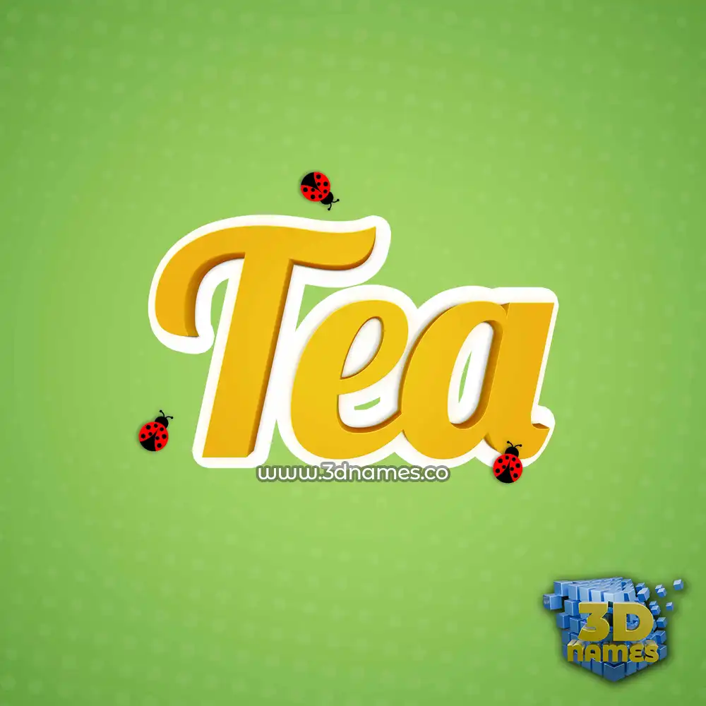 tea in Ladybugs style - 3D name wallpaper