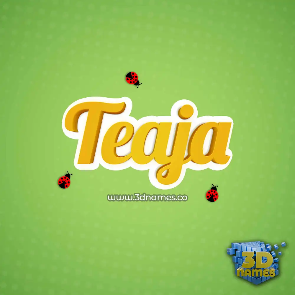teaja in Ladybugs style - 3D name wallpaper