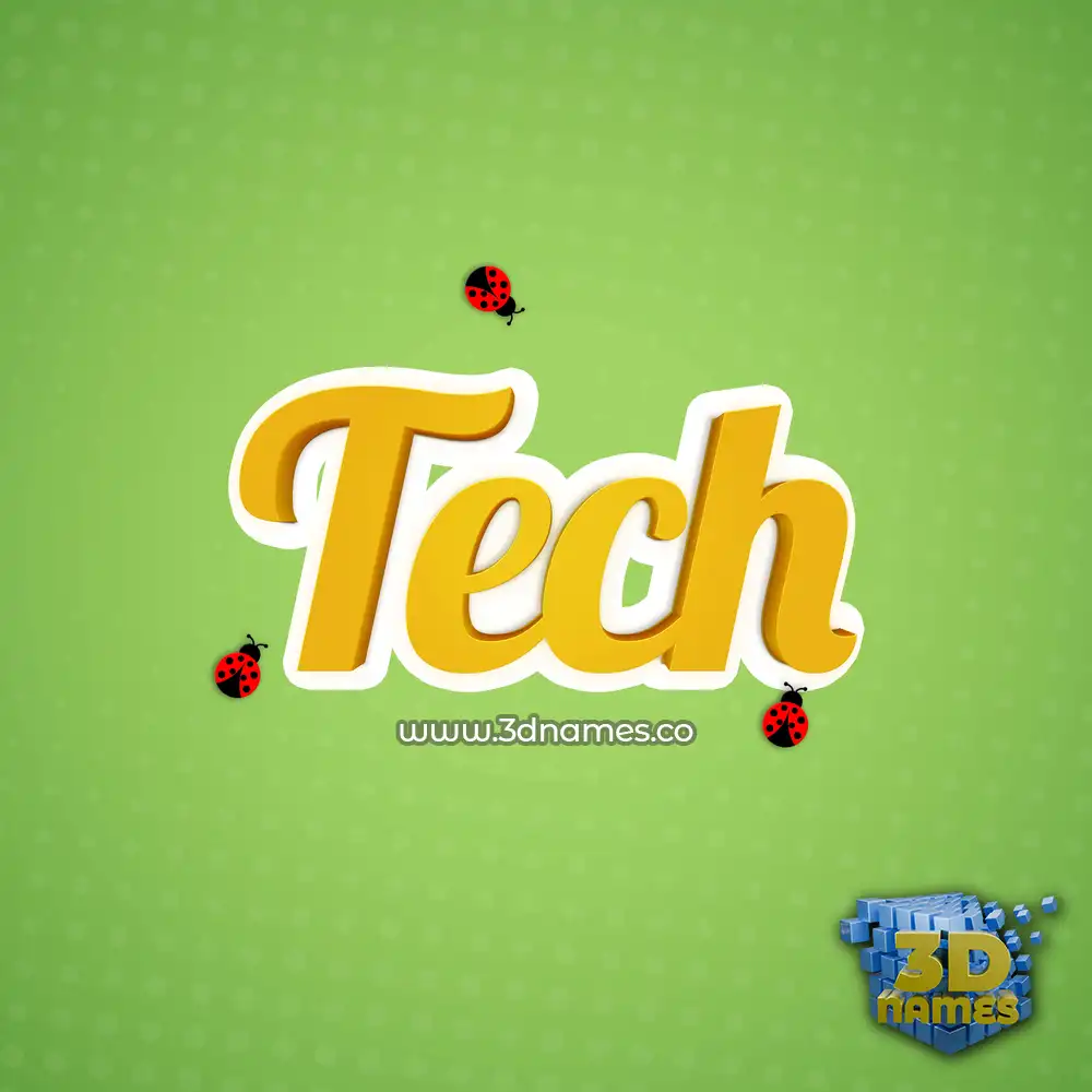 tech in Ladybugs style - 3D name wallpaper