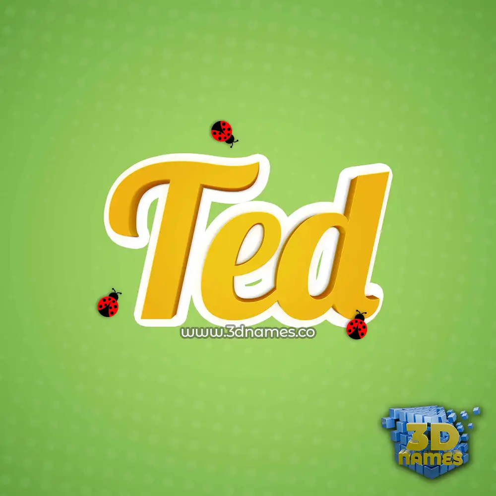ted in Ladybugs style - 3D name wallpaper