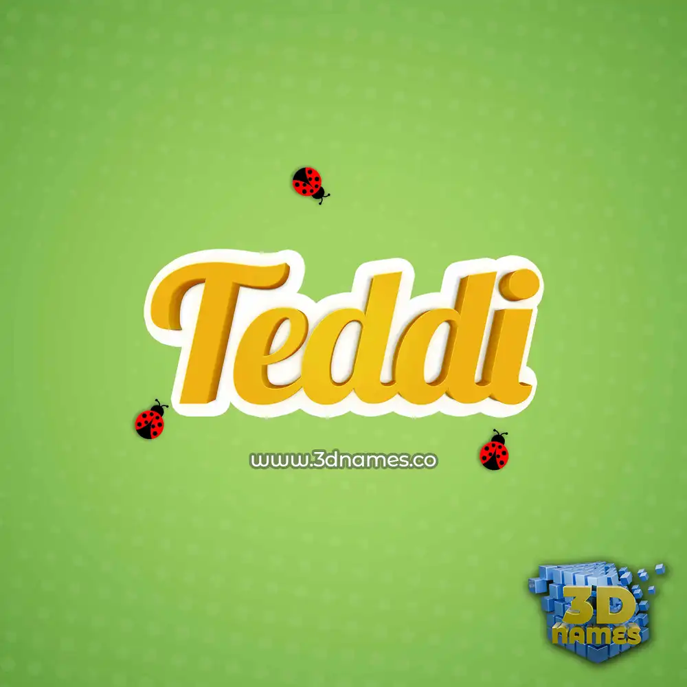teddi in Ladybugs style - 3D name wallpaper
