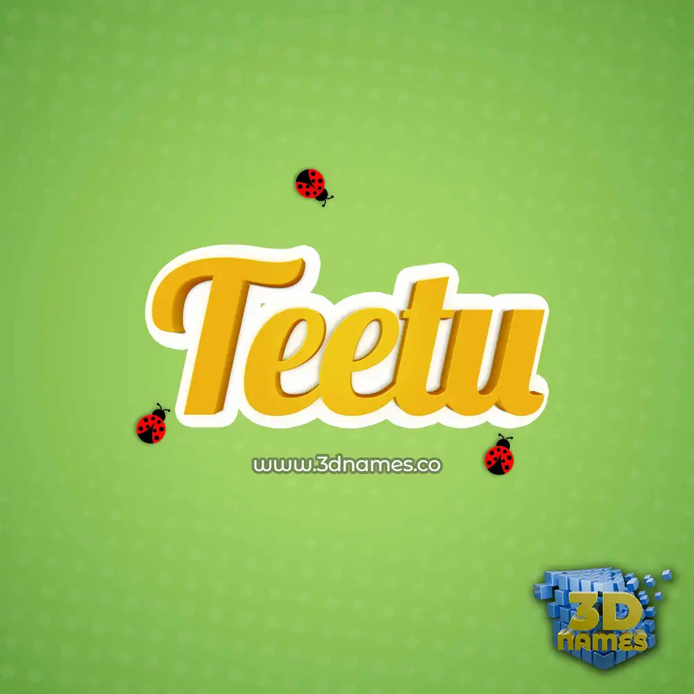 teetu in Ladybugs style - 3D name wallpaper