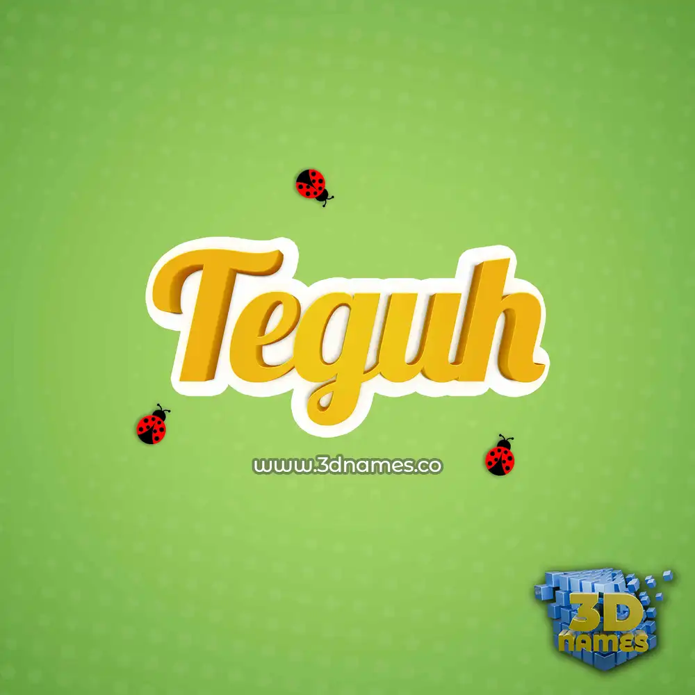 teguh in Ladybugs style - 3D name wallpaper