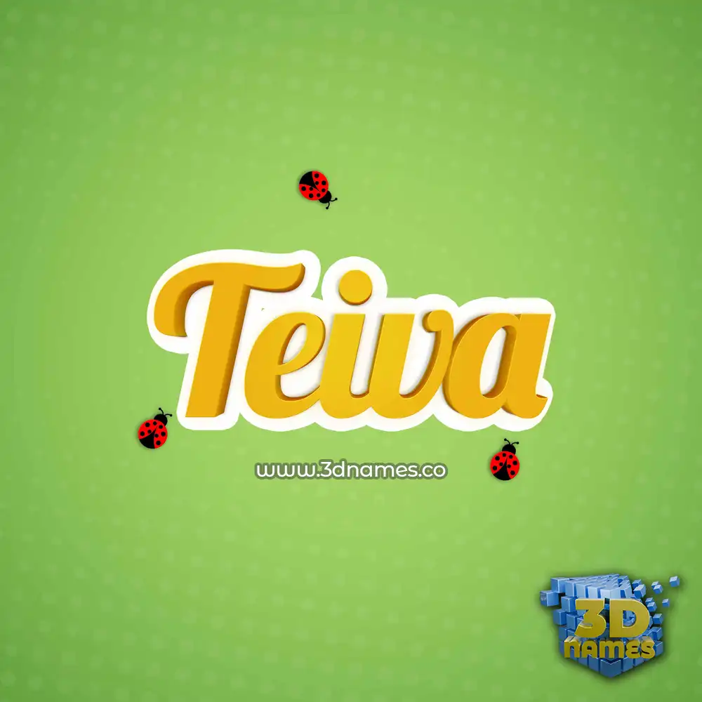 teiva in Ladybugs style - 3D name wallpaper