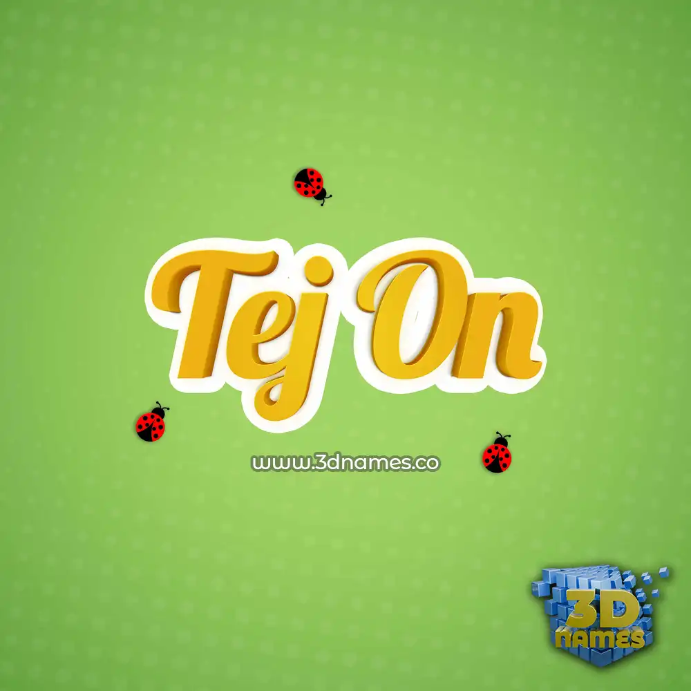 tej on in Ladybugs style - 3D name wallpaper