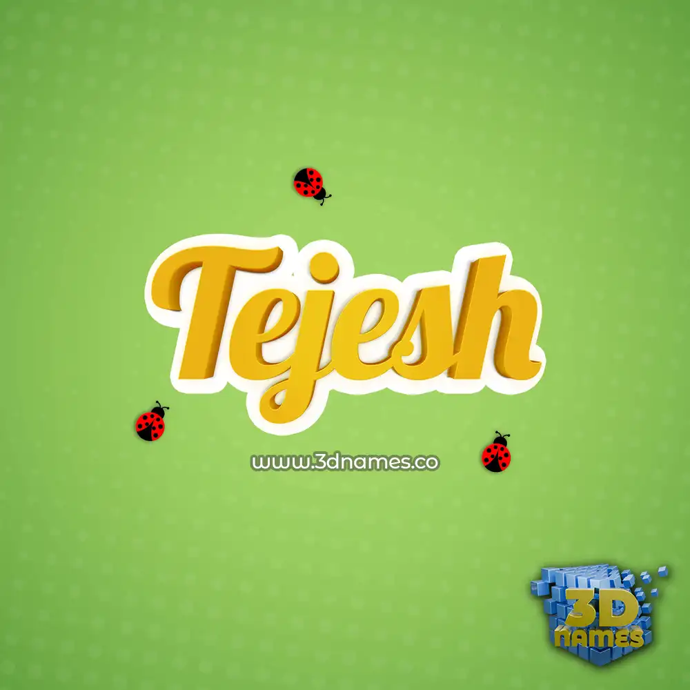 tejesh in Ladybugs style - 3D name wallpaper