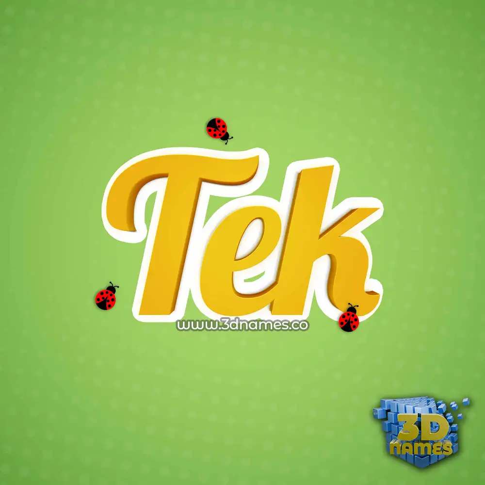 tek in Ladybugs style - 3D name wallpaper