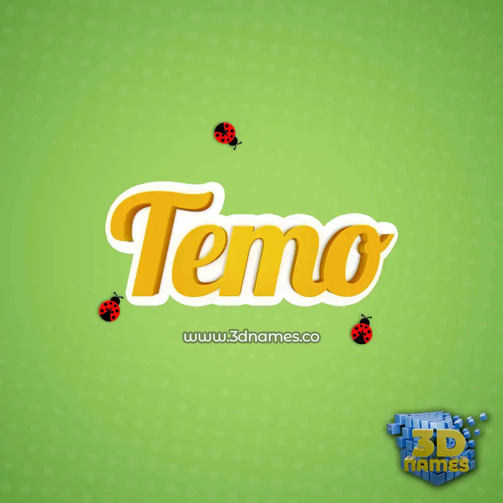 temo in Ladybugs style - 3D name wallpaper