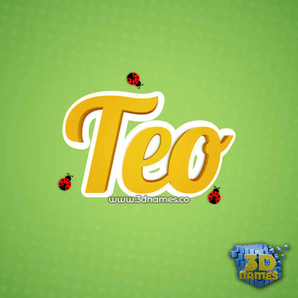 teo in Ladybugs style - 3D name wallpaper