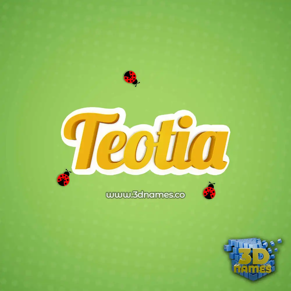 teotia in Ladybugs style - 3D name wallpaper