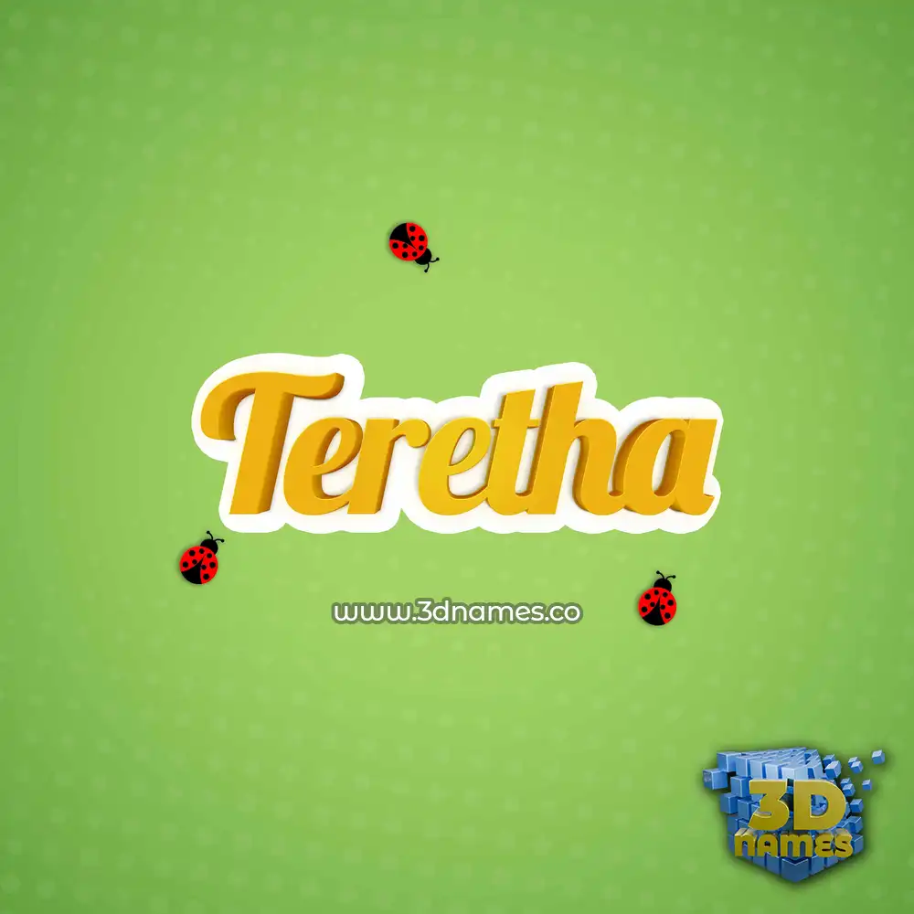 teretha in Ladybugs style - 3D name wallpaper