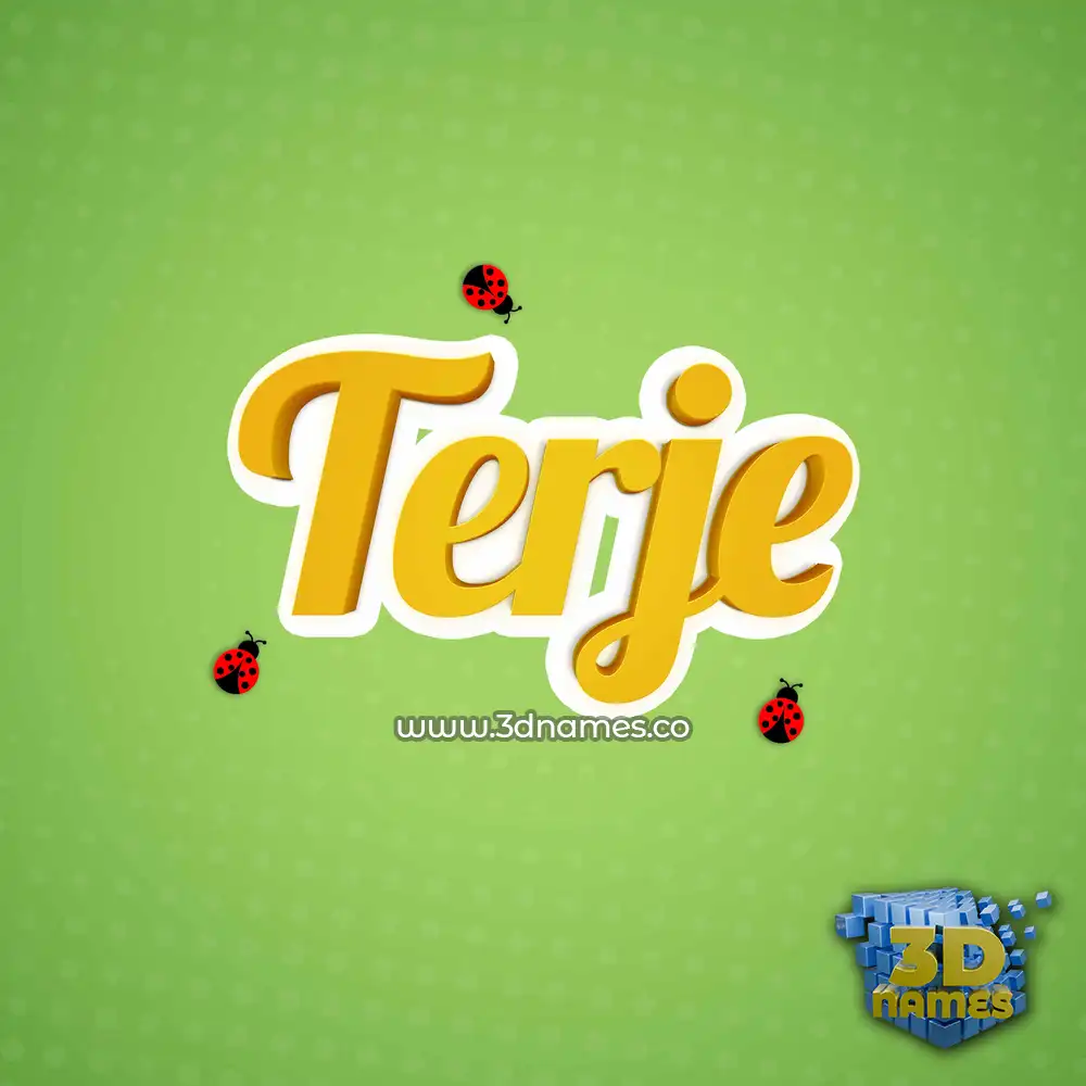 terje in Ladybugs style - 3D name wallpaper