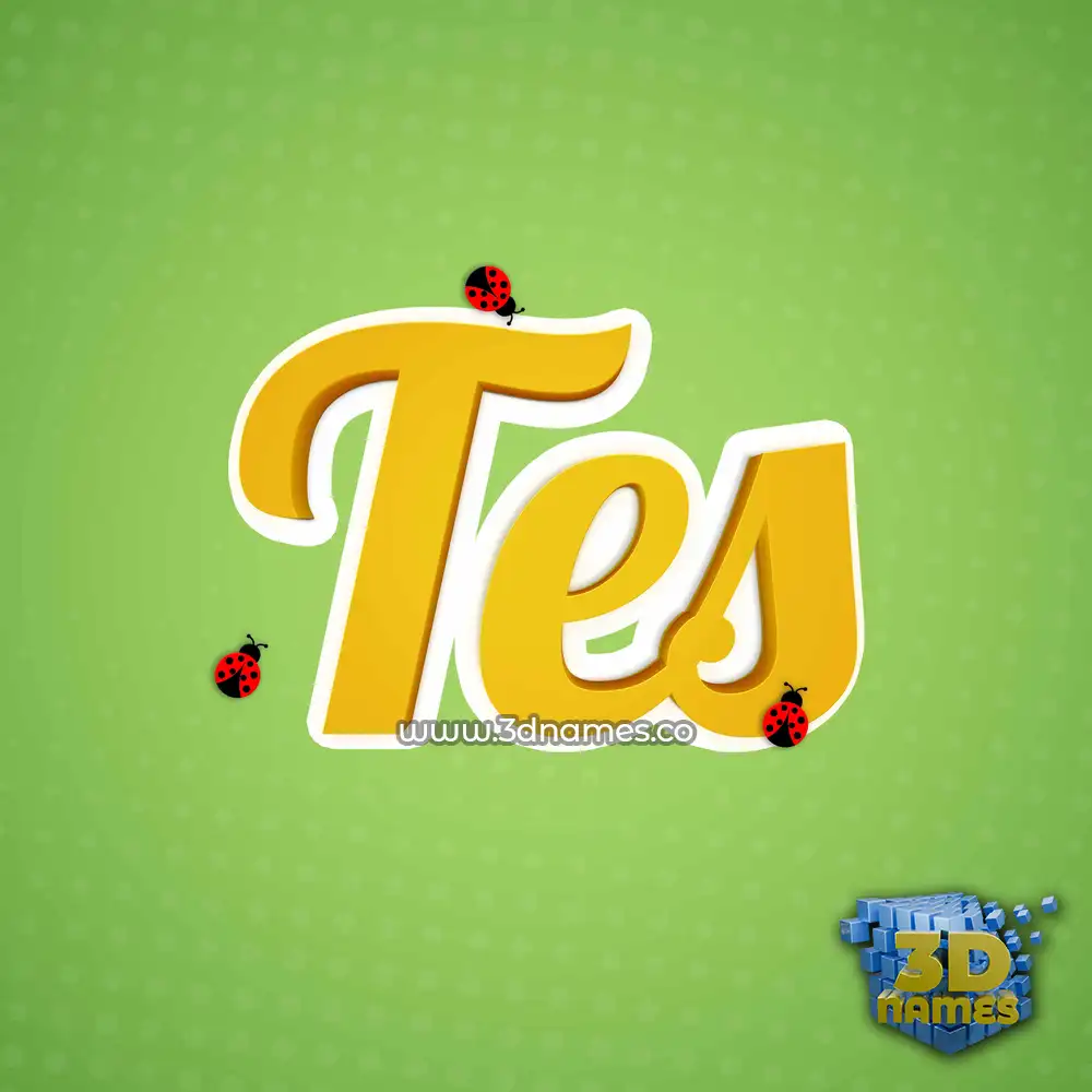 tes in Ladybugs style - 3D name wallpaper