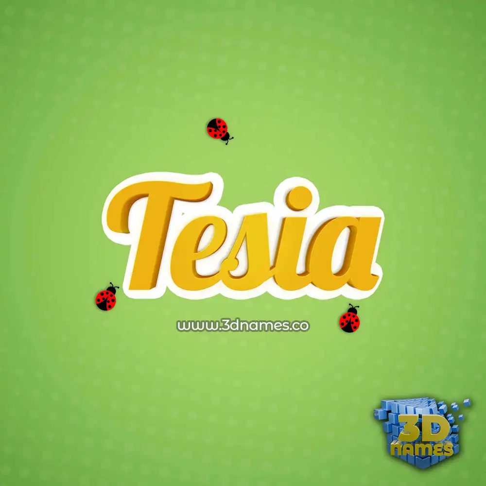 tesia in Ladybugs style - 3D name wallpaper