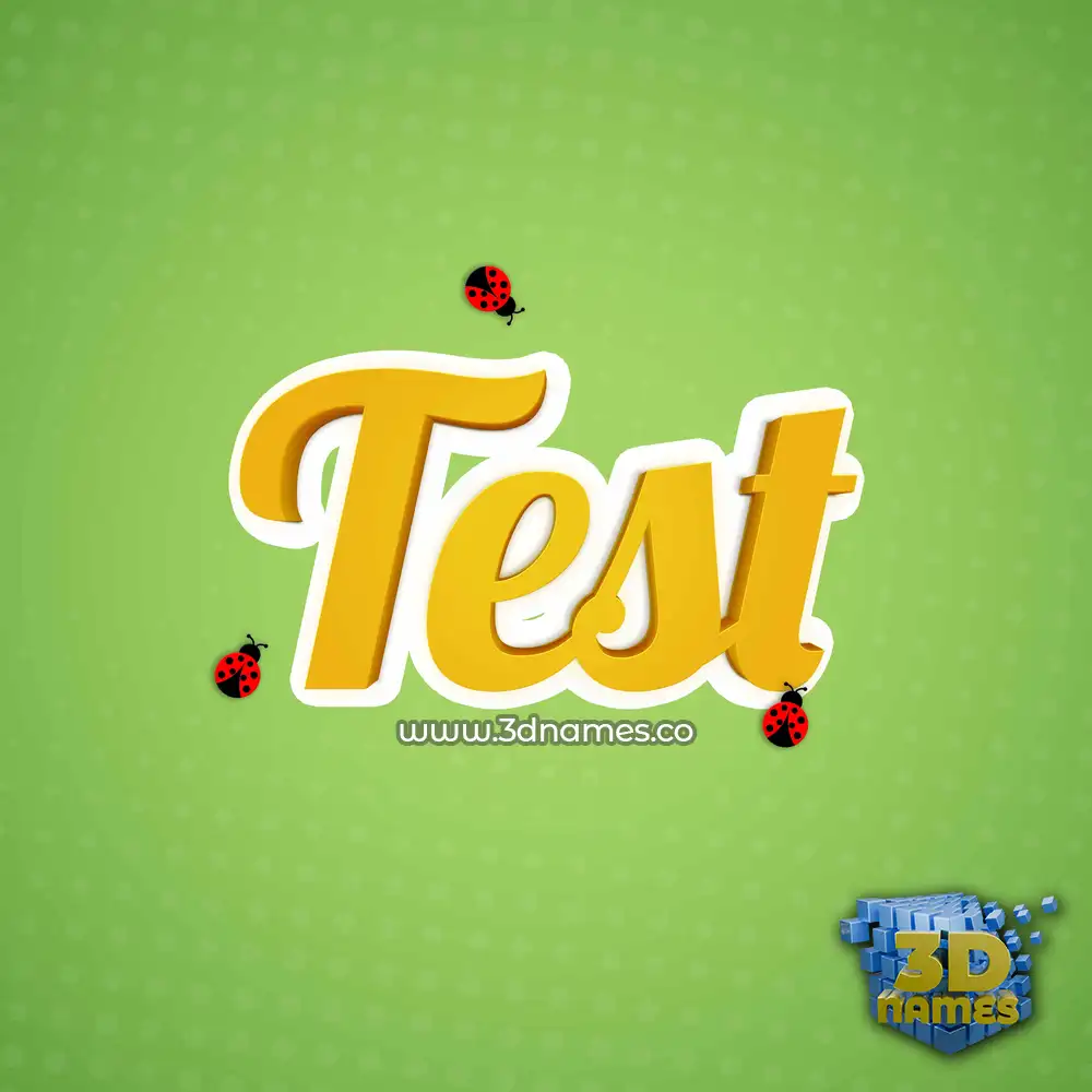 test in Ladybugs style - 3D name wallpaper